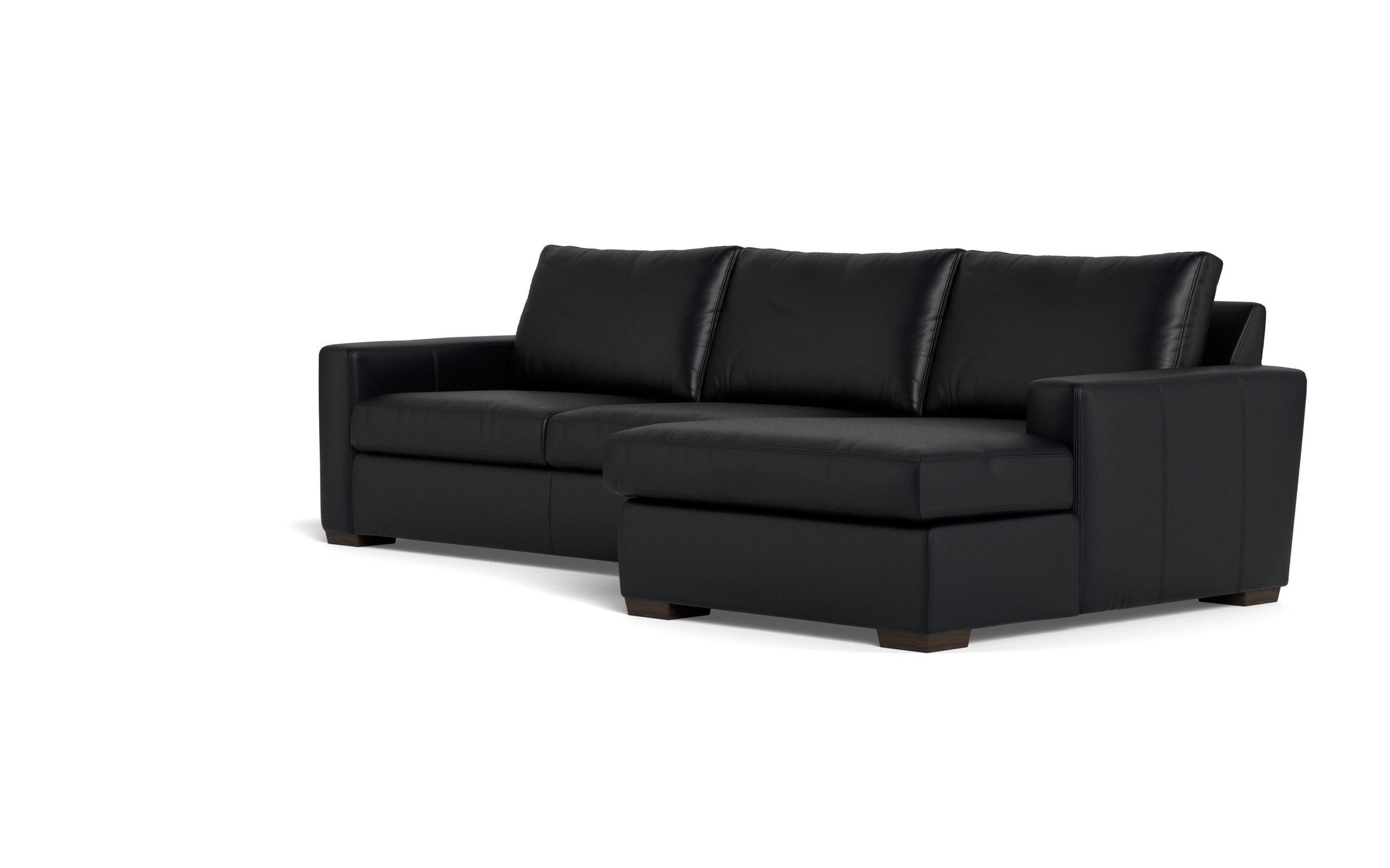 Bentley Leather Right Chaise Sectional