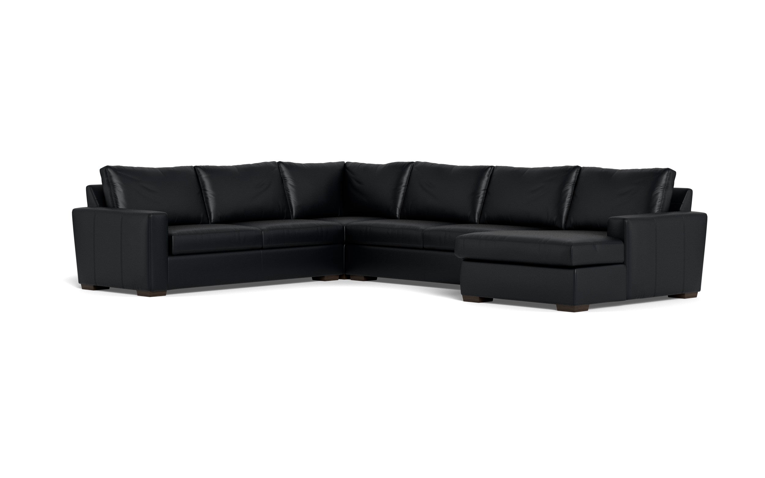 Bentley Leather Corner Sectional With Right Chaise