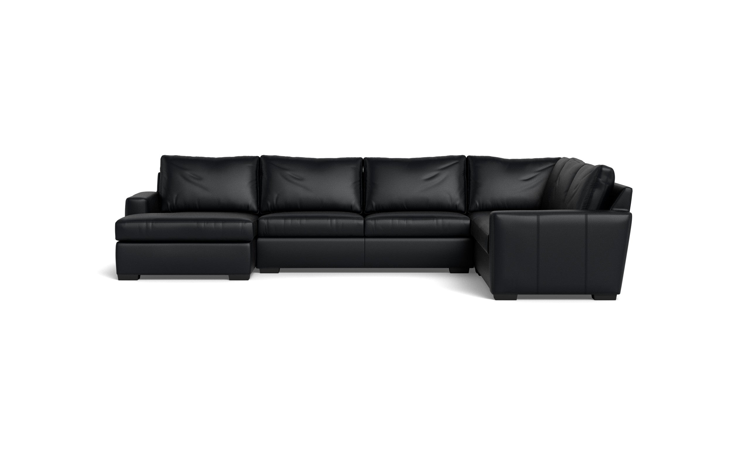 Bentley Leather Corner Sectional With Left Chaise