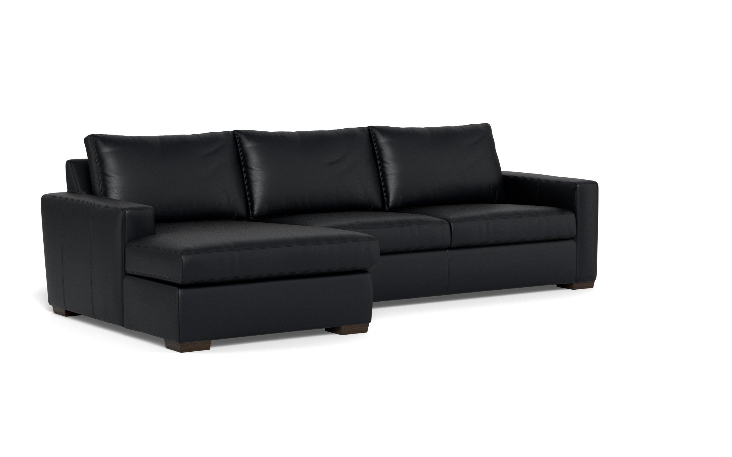 Bentley Leather Left Chaise Sectional