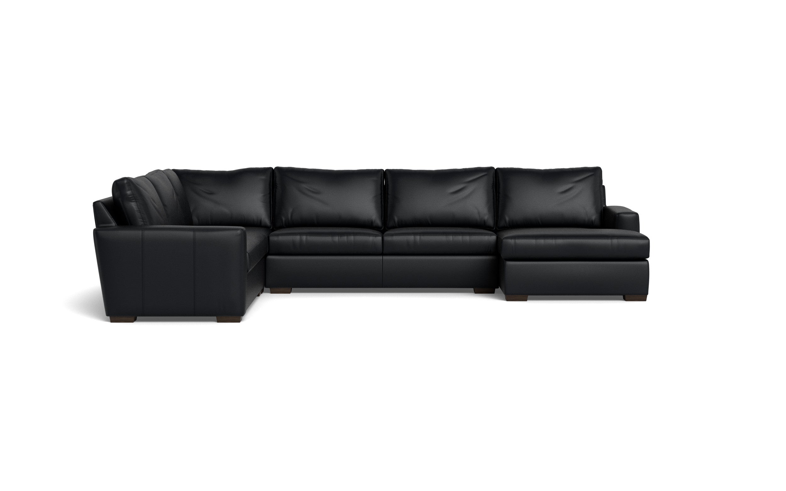 Bentley Leather Corner Sectional With Right Chaise