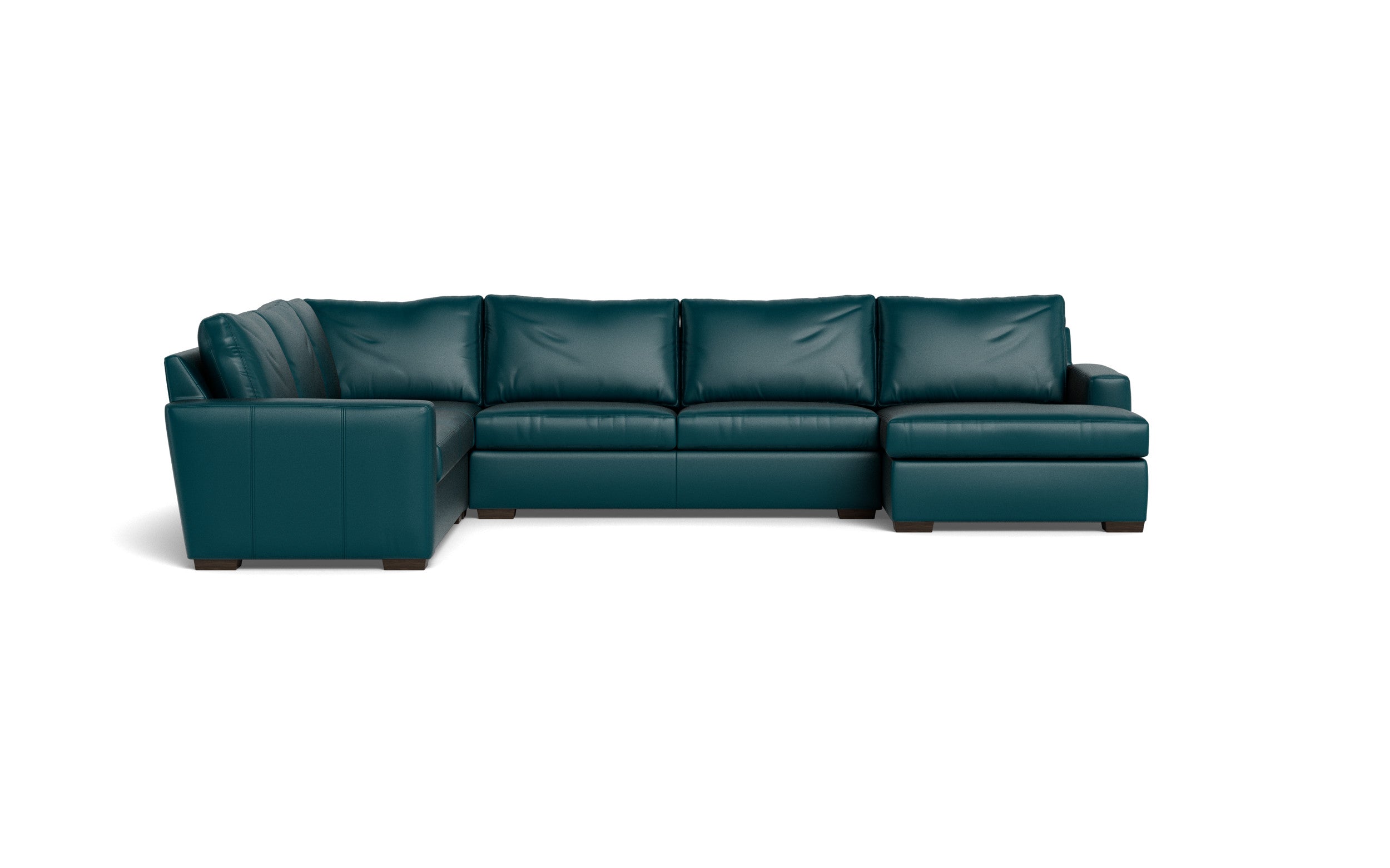 Bentley Leather Corner Sectional With Right Chaise