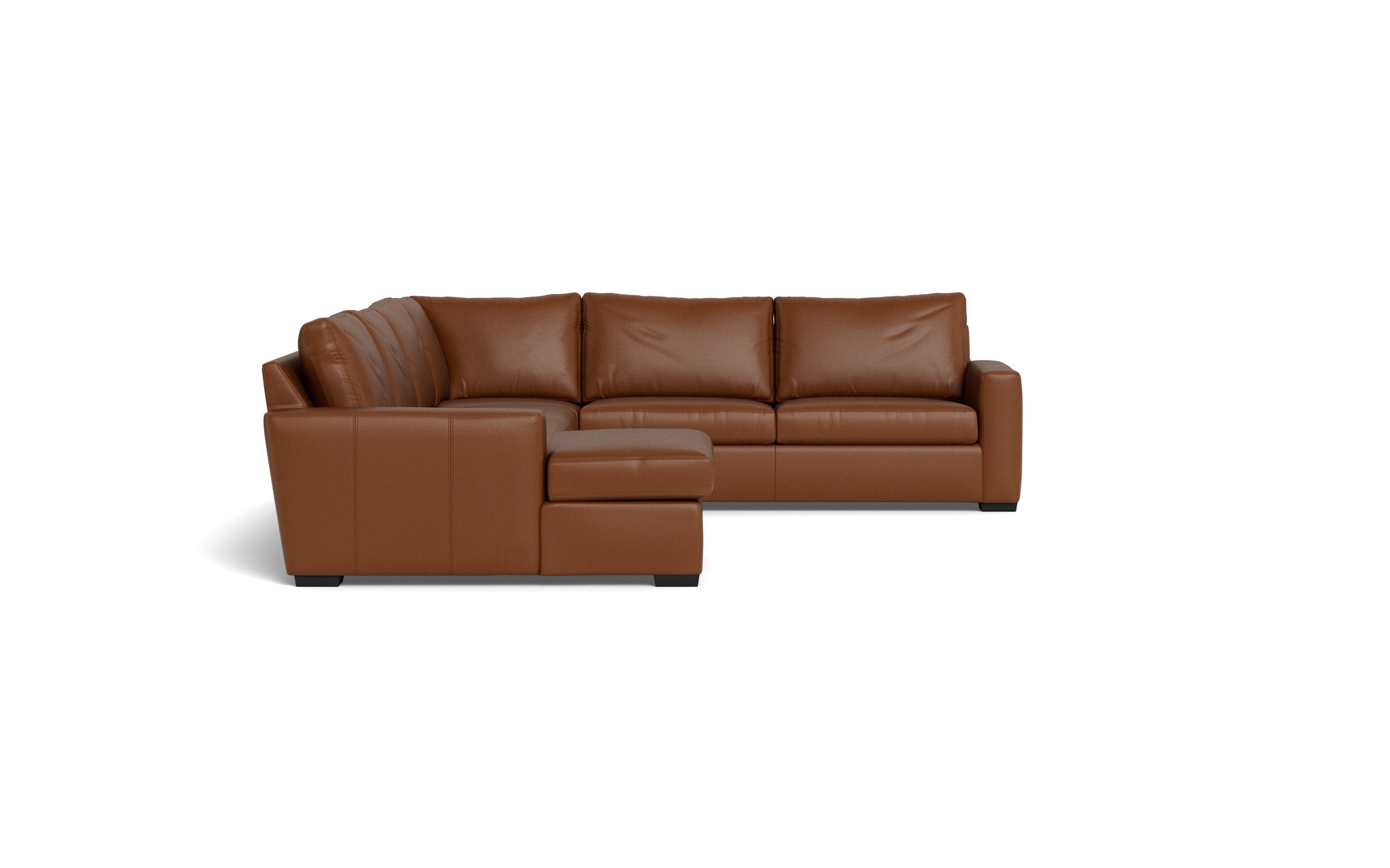 Bentley Leather Corner Sectional With Left Chaise