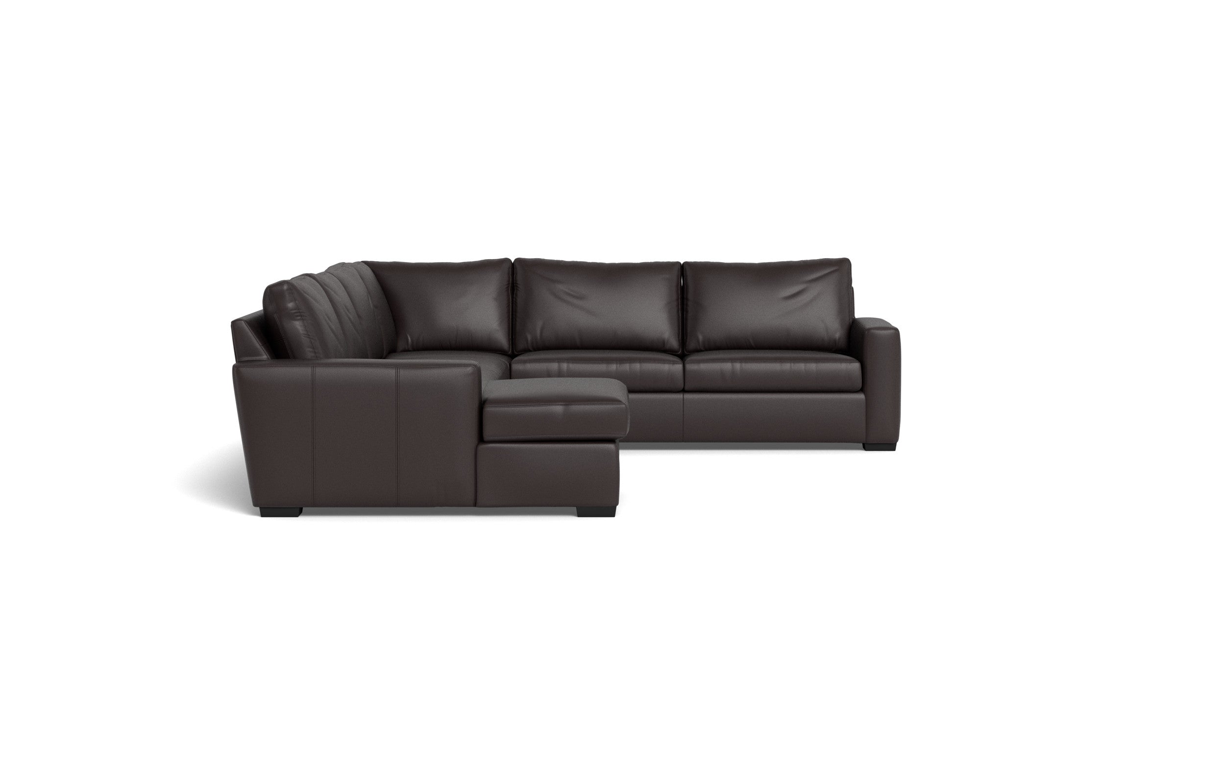 Bentley Leather Corner Sectional With Left Chaise