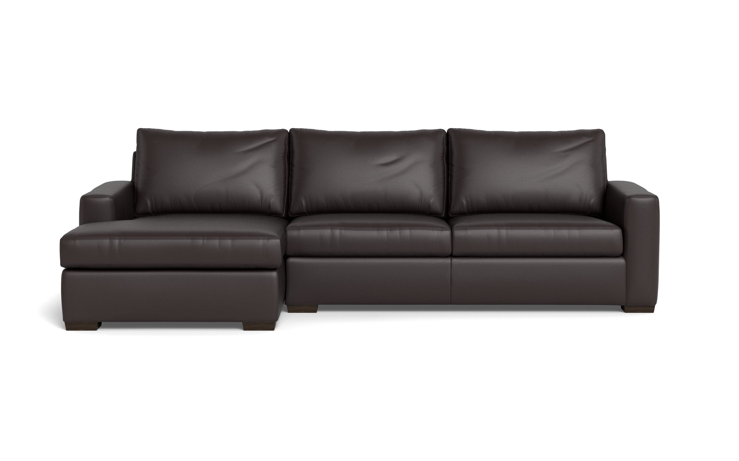 Bentley Leather Left Chaise Sectional
