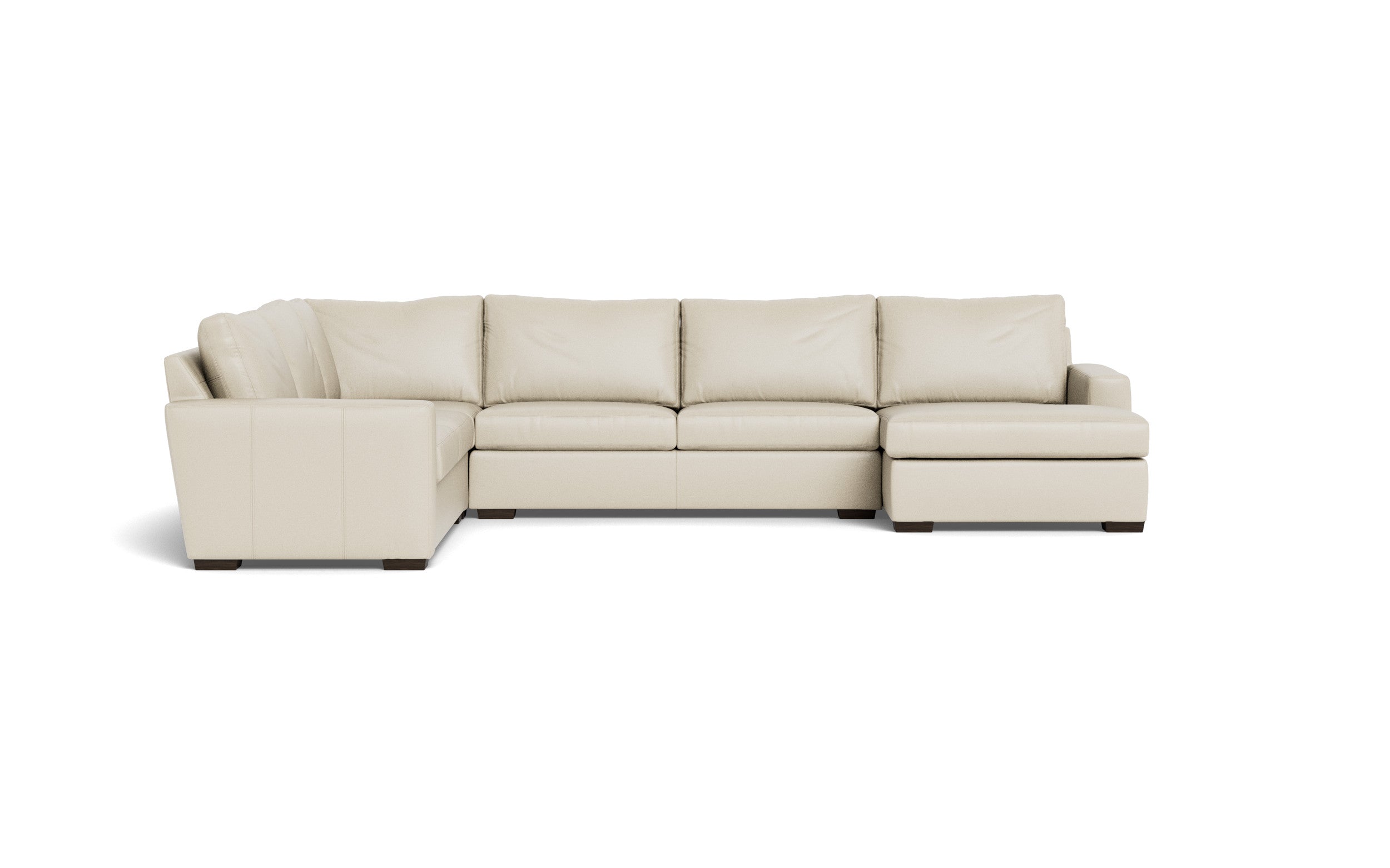 Bentley Leather Corner Sectional With Right Chaise