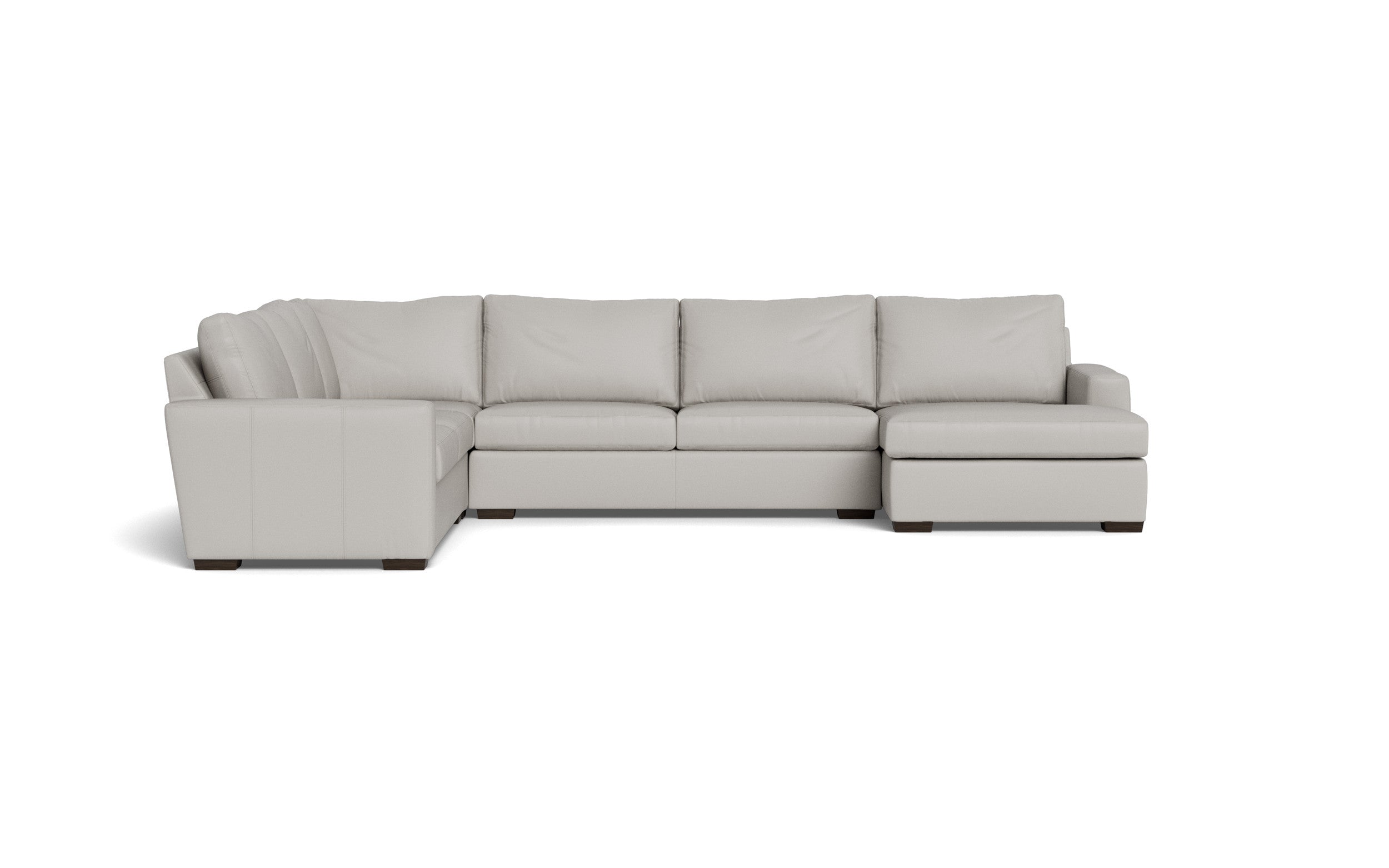 Bentley Leather Corner Sectional With Right Chaise