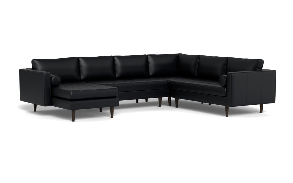 Ayden Leather Corner Sectional With Left Chaise