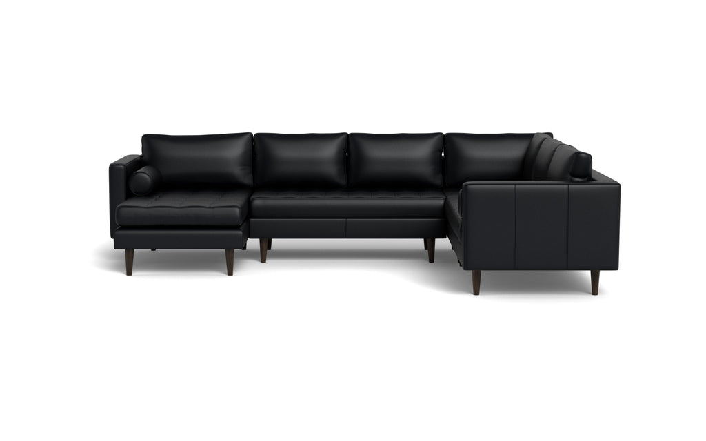 Ayden Leather Corner Sectional With Left Chaise