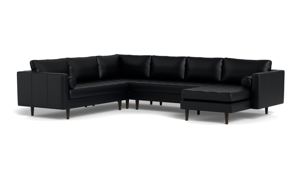 Ayden Leather Corner Sectional With Right Chaise