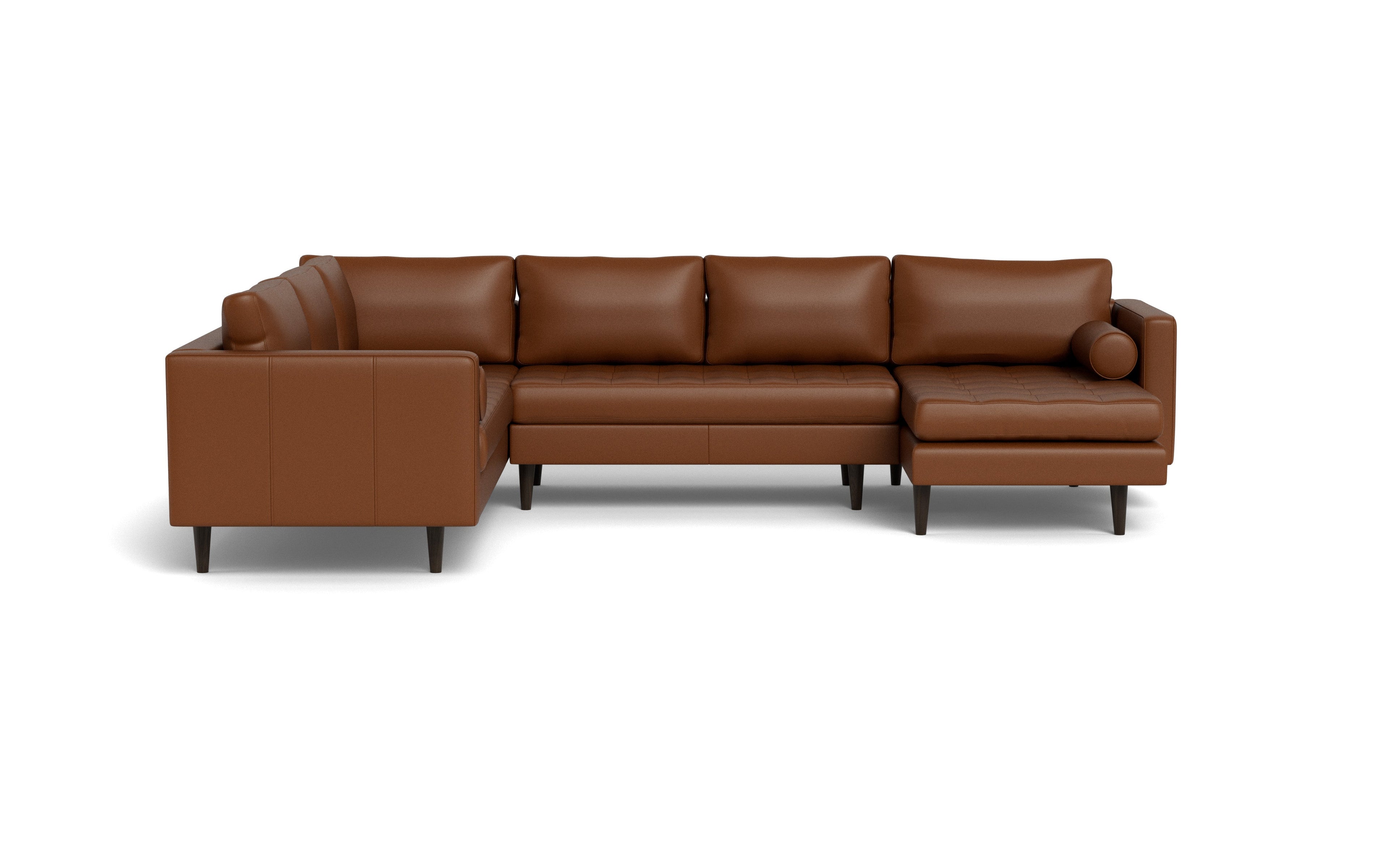 Ayden Leather Corner Sectional With Right Chaise