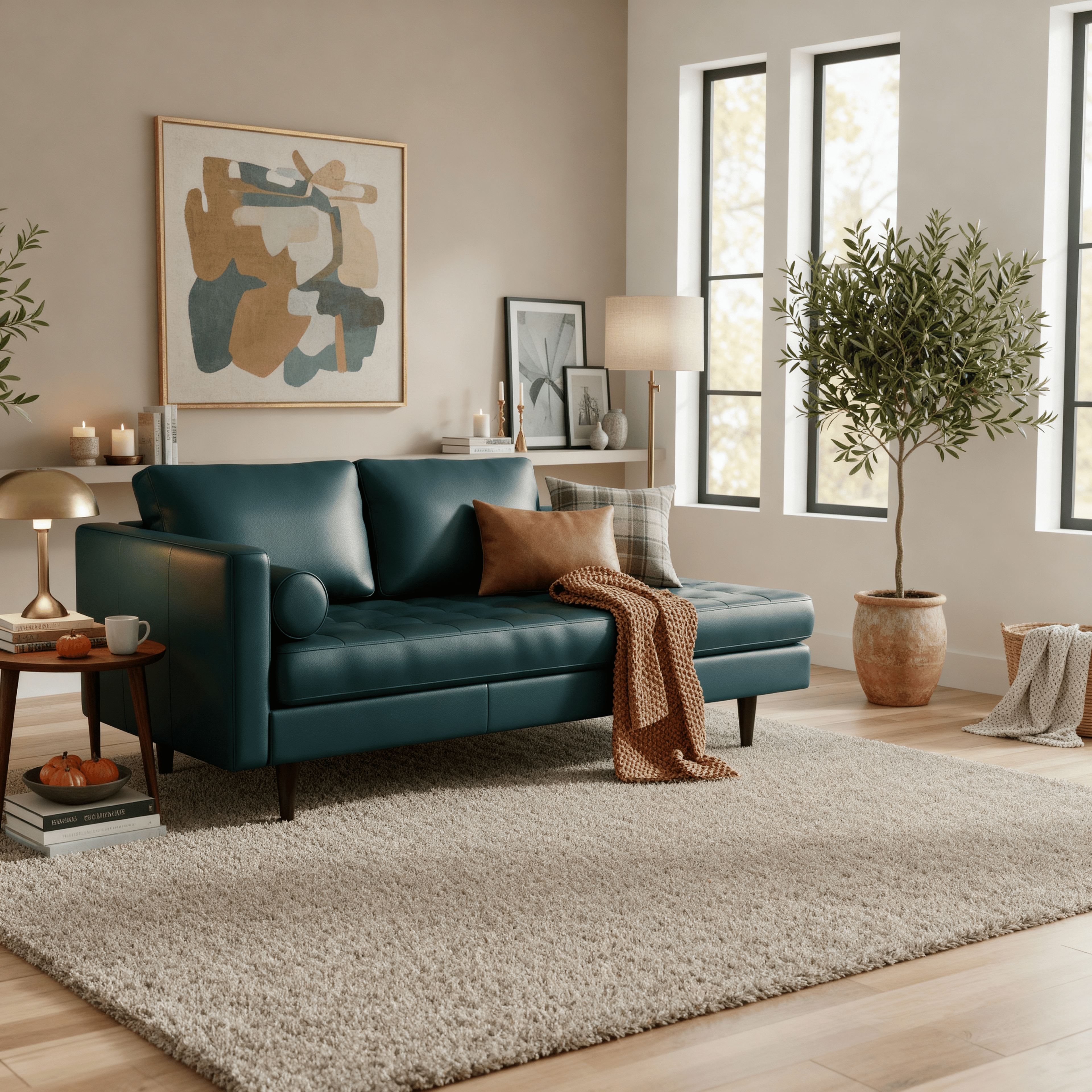 Ayden Leather LAF Stand Alone Chaise