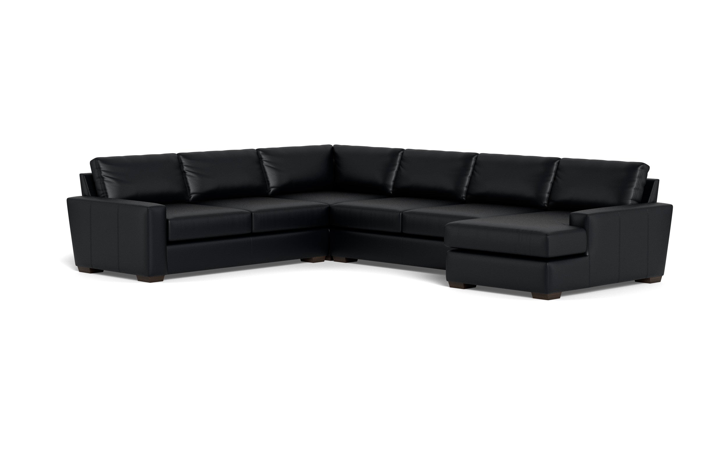 King Kai Leather Corner Sectional With Right Chaise