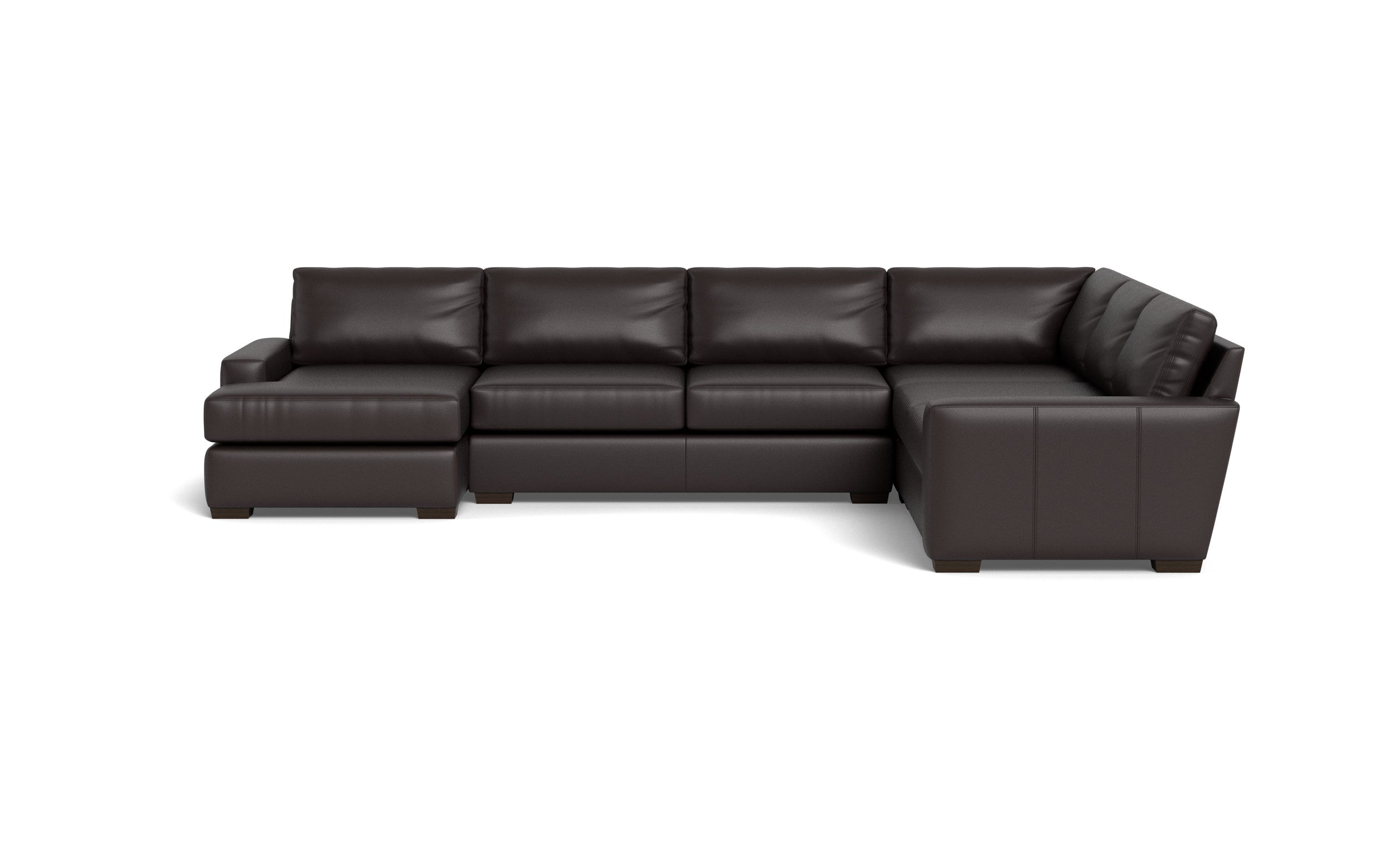 King Kai  Leather Corner Sectional With Left Chaise