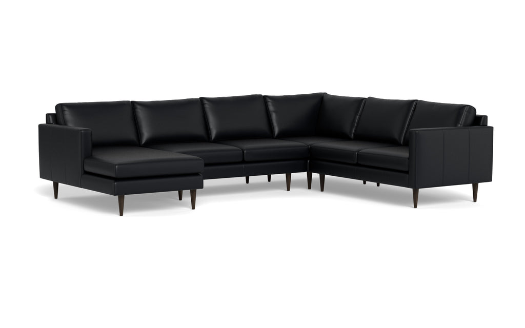 Maverick Leather Corner Sectional With Left Chaise
