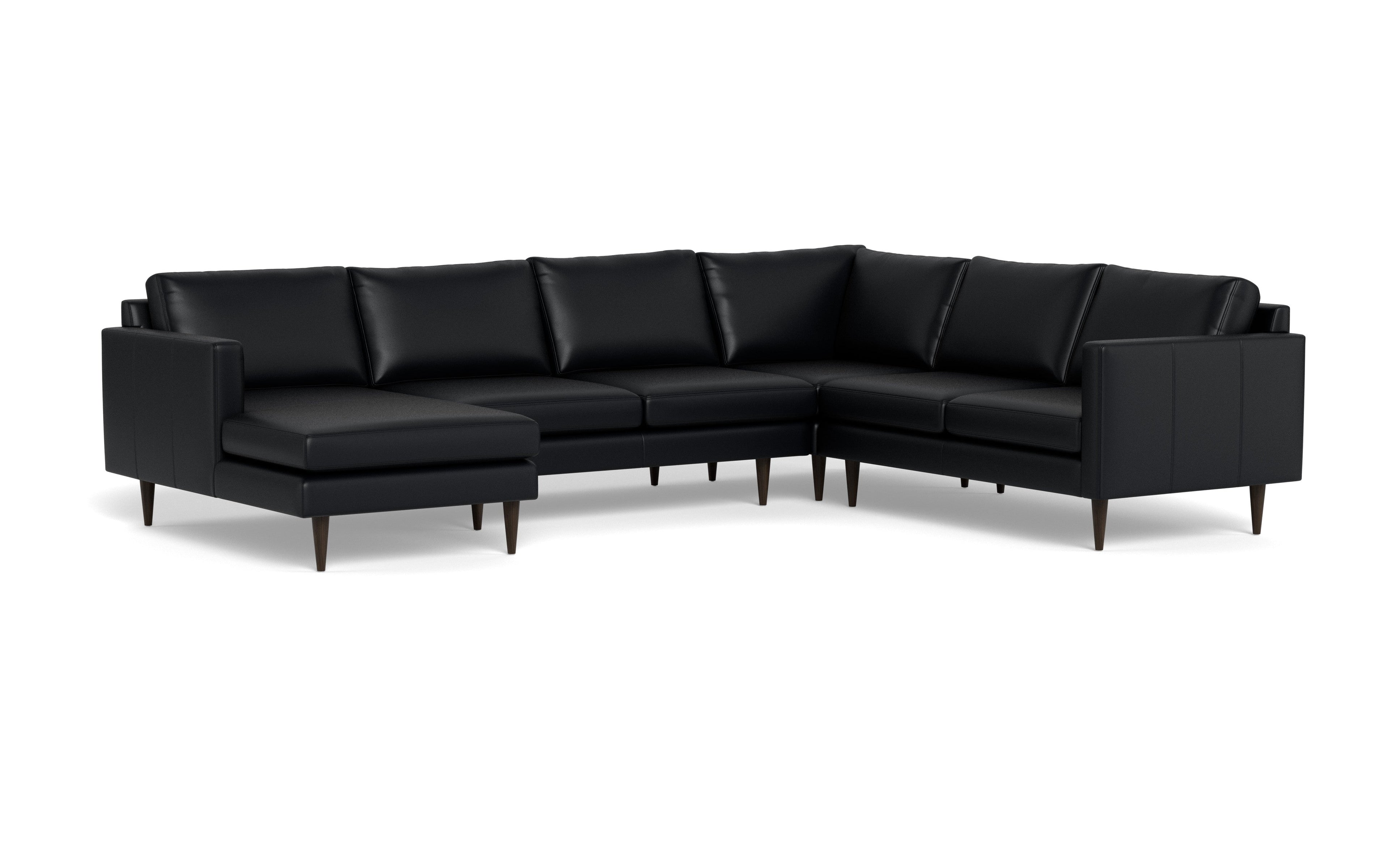 Maverick Leather Corner Sectional With Left Chaise