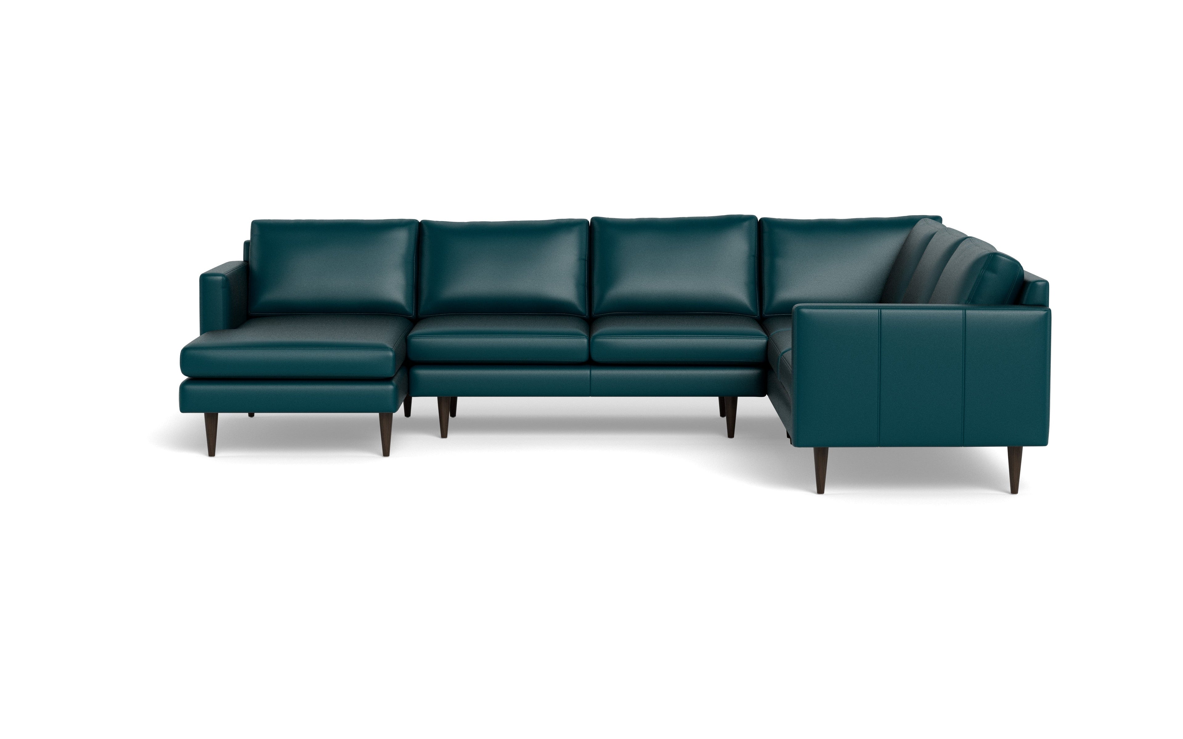 Maverick Leather Corner Sectional With Left Chaise