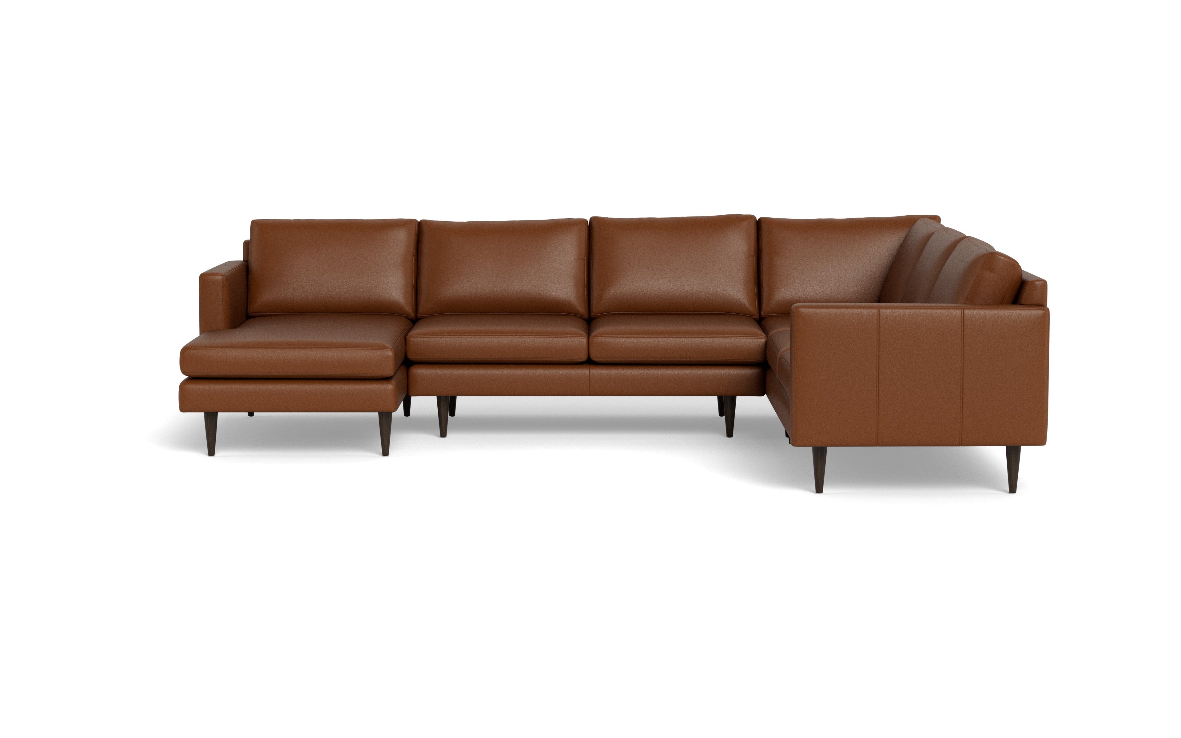 Maverick Leather Corner Sectional With Left Chaise