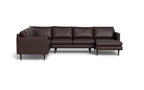 Maverick Leather Corner Sectional With Right Chaise