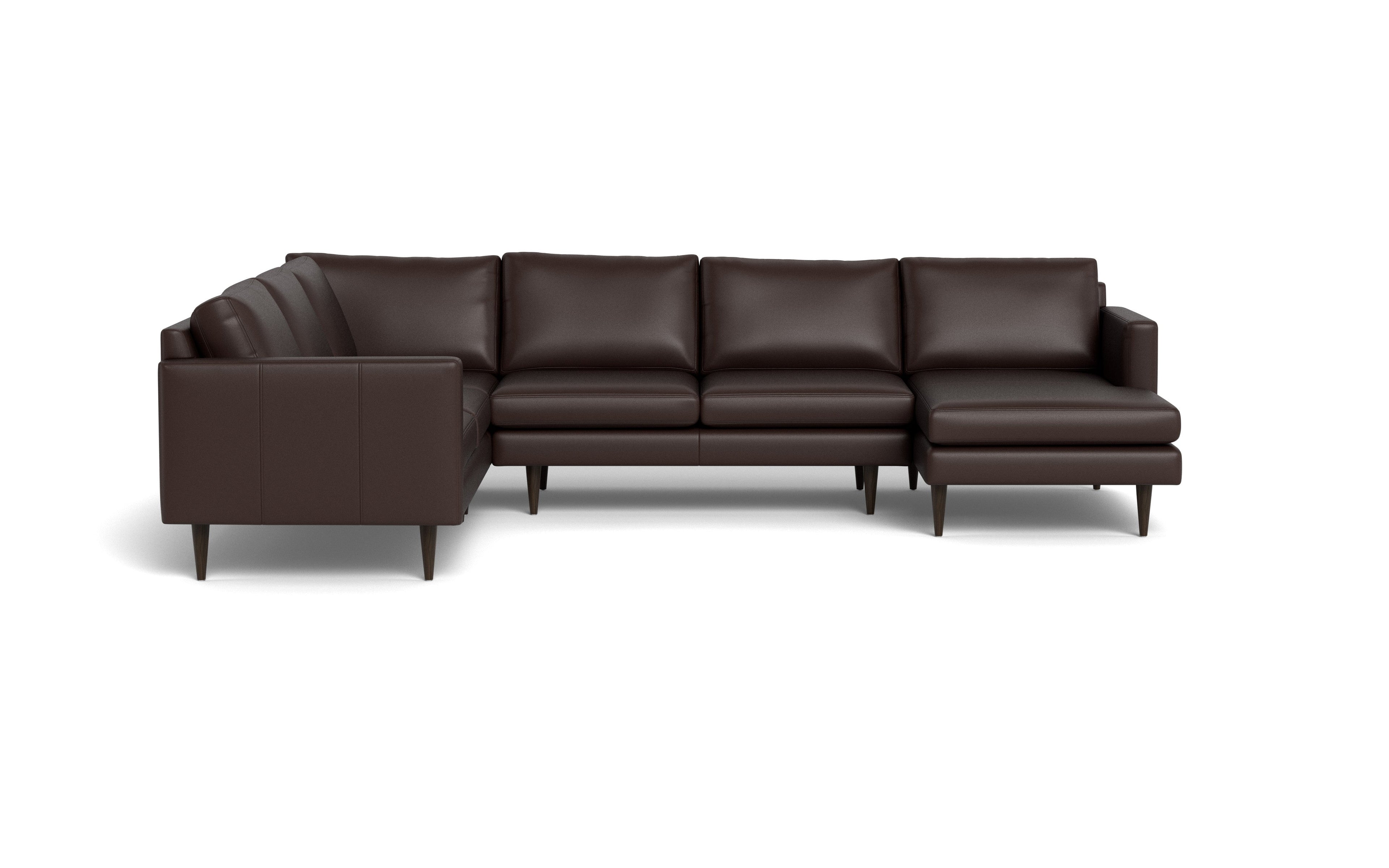 Maverick Leather Corner Sectional With Right Chaise