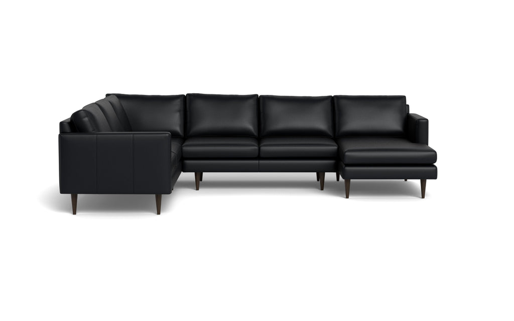 Maverick Leather Corner Sectional With Right Chaise