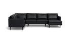 Maverick Leather Corner Sectional With Right Chaise