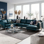 Maverick Leather Corner Sectional With Right Chaise
