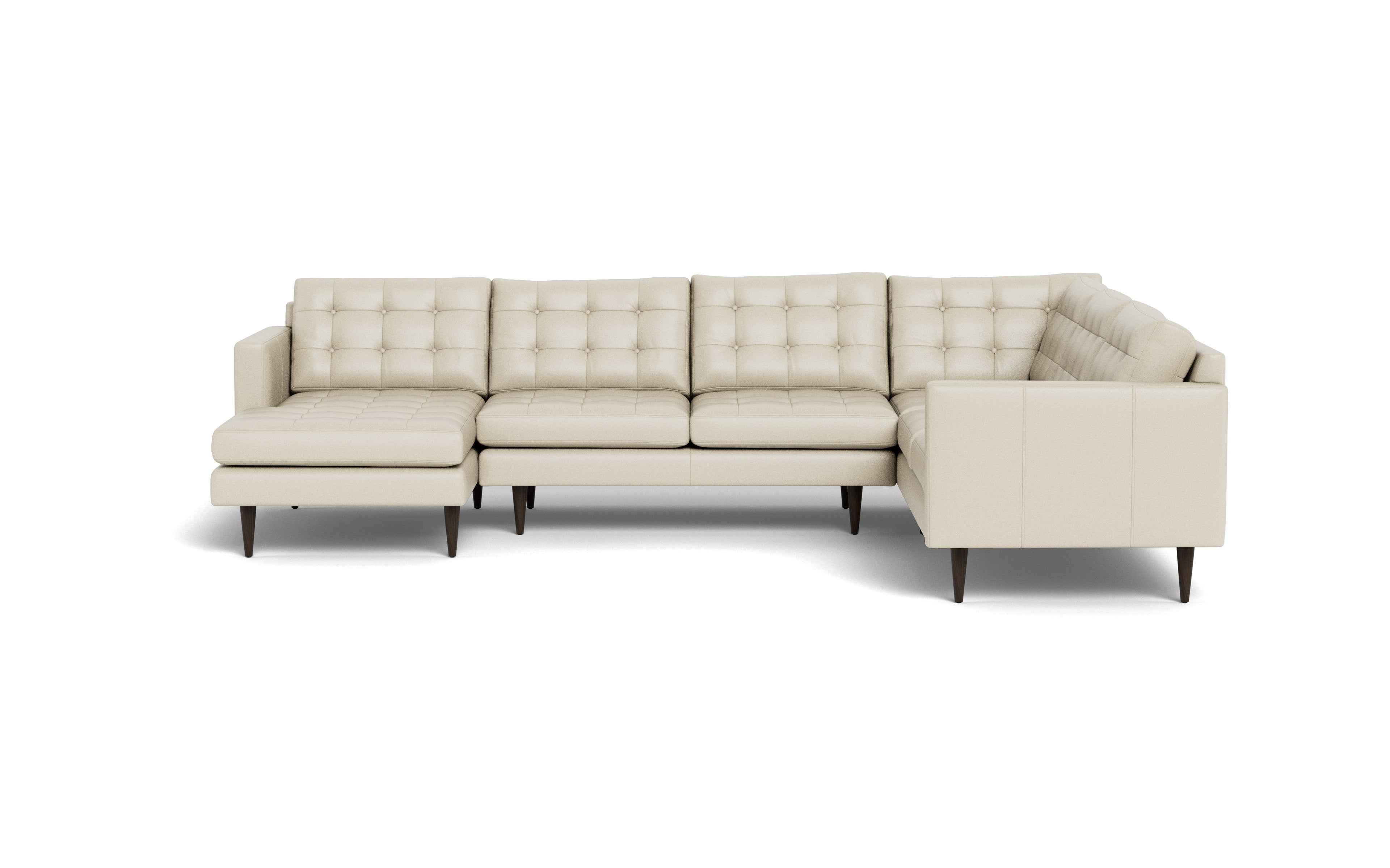 Oakley Leather Corner Sectional With Left Chaise