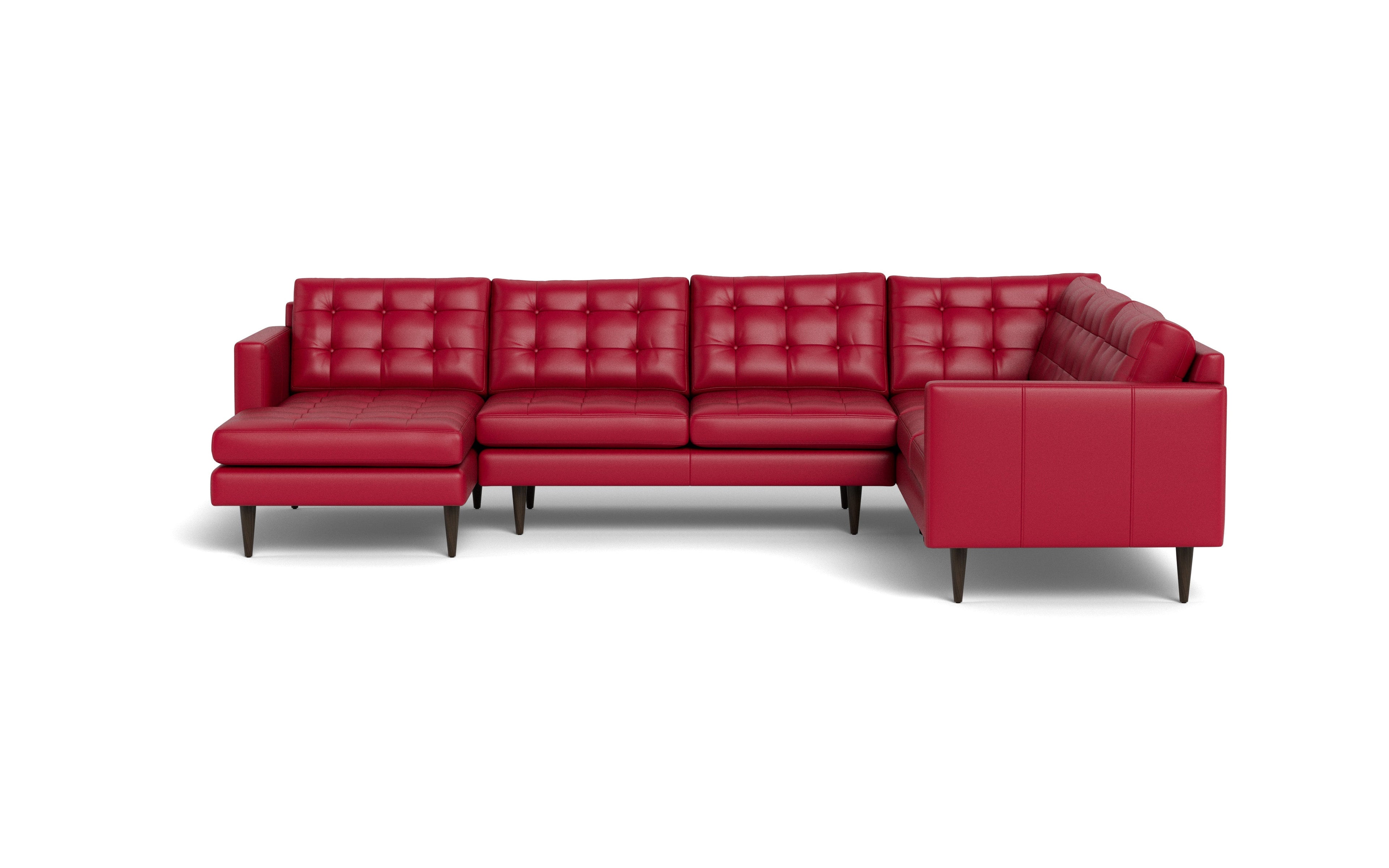 Oakley Leather Corner Sectional With Left Chaise