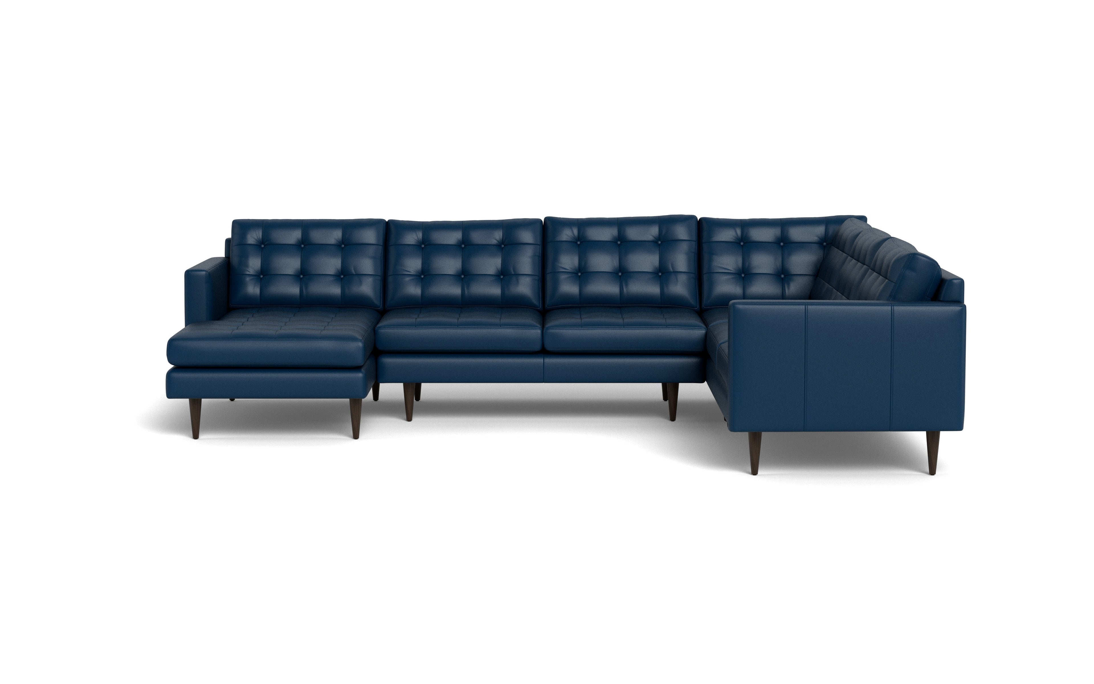Oakley Leather Corner Sectional With Left Chaise