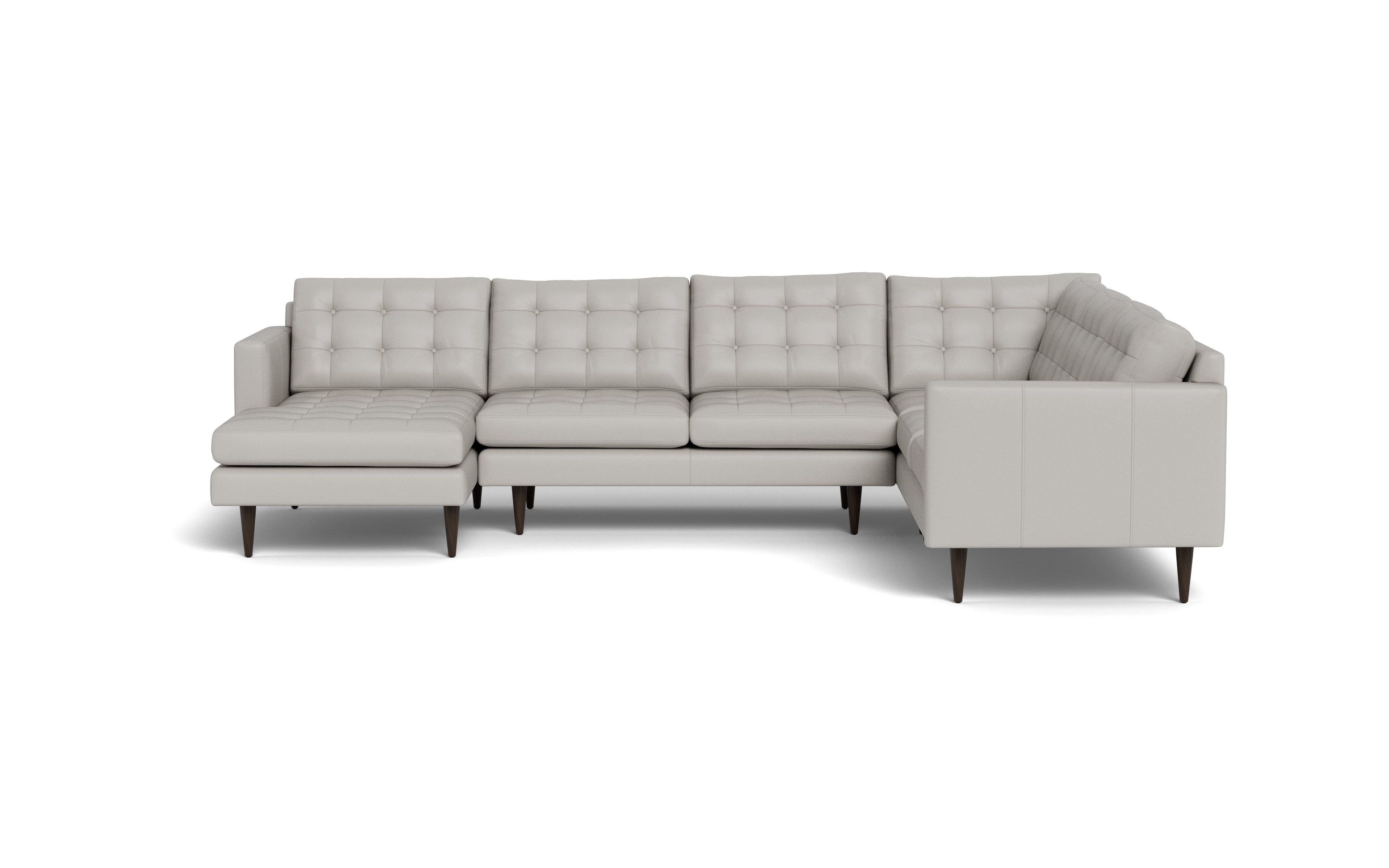 Oakley Leather Corner Sectional With Left Chaise