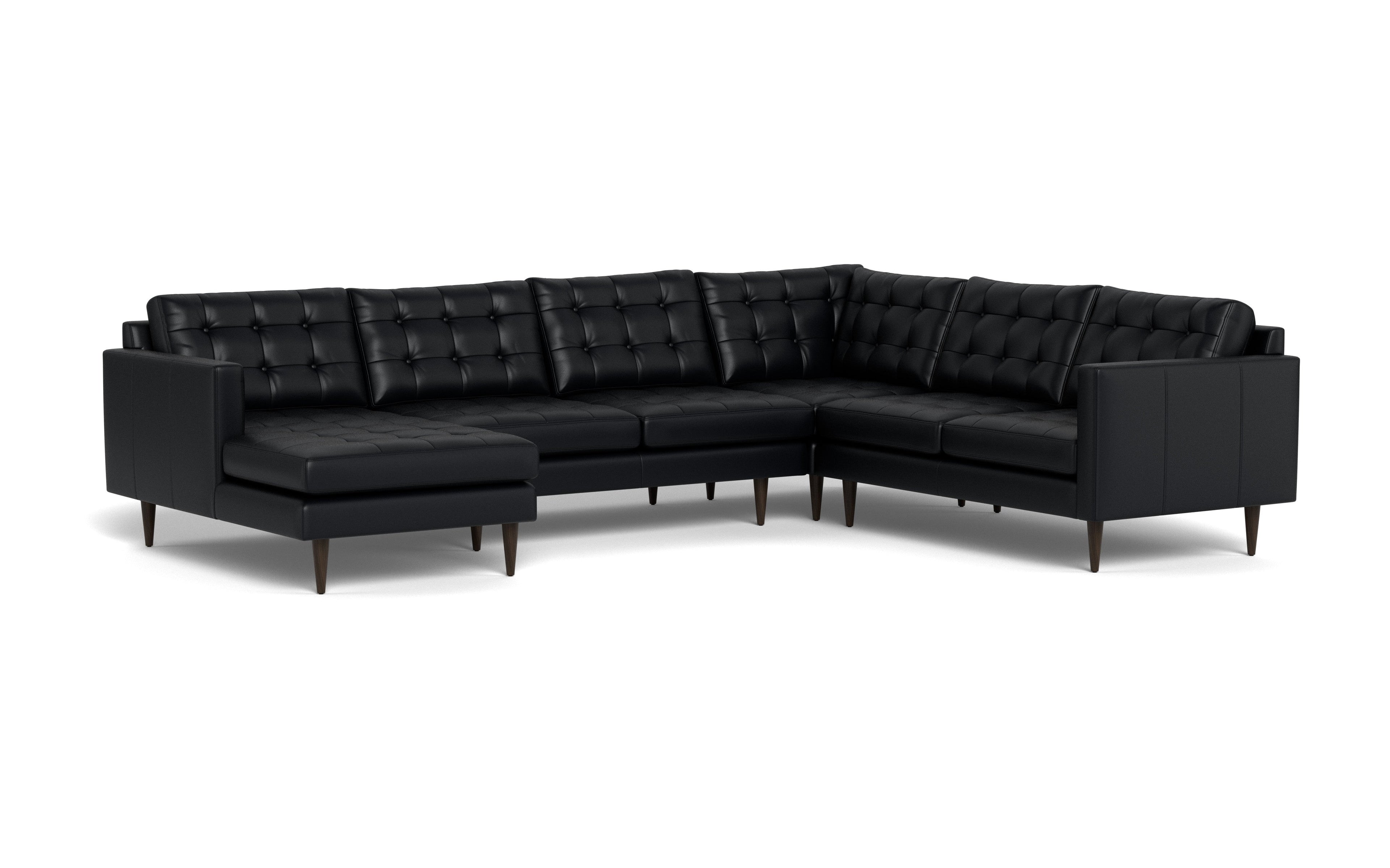 Oakley Leather Corner Sectional With Left Chaise