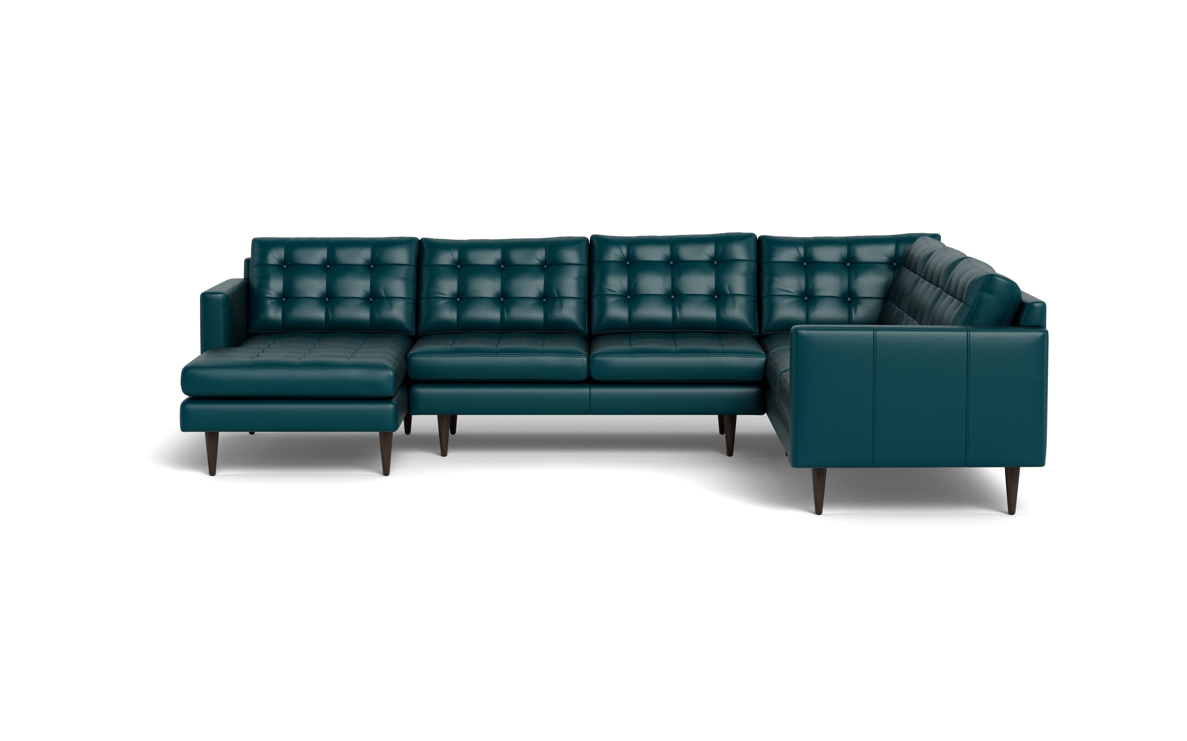 Oakley Leather Corner Sectional With Left Chaise
