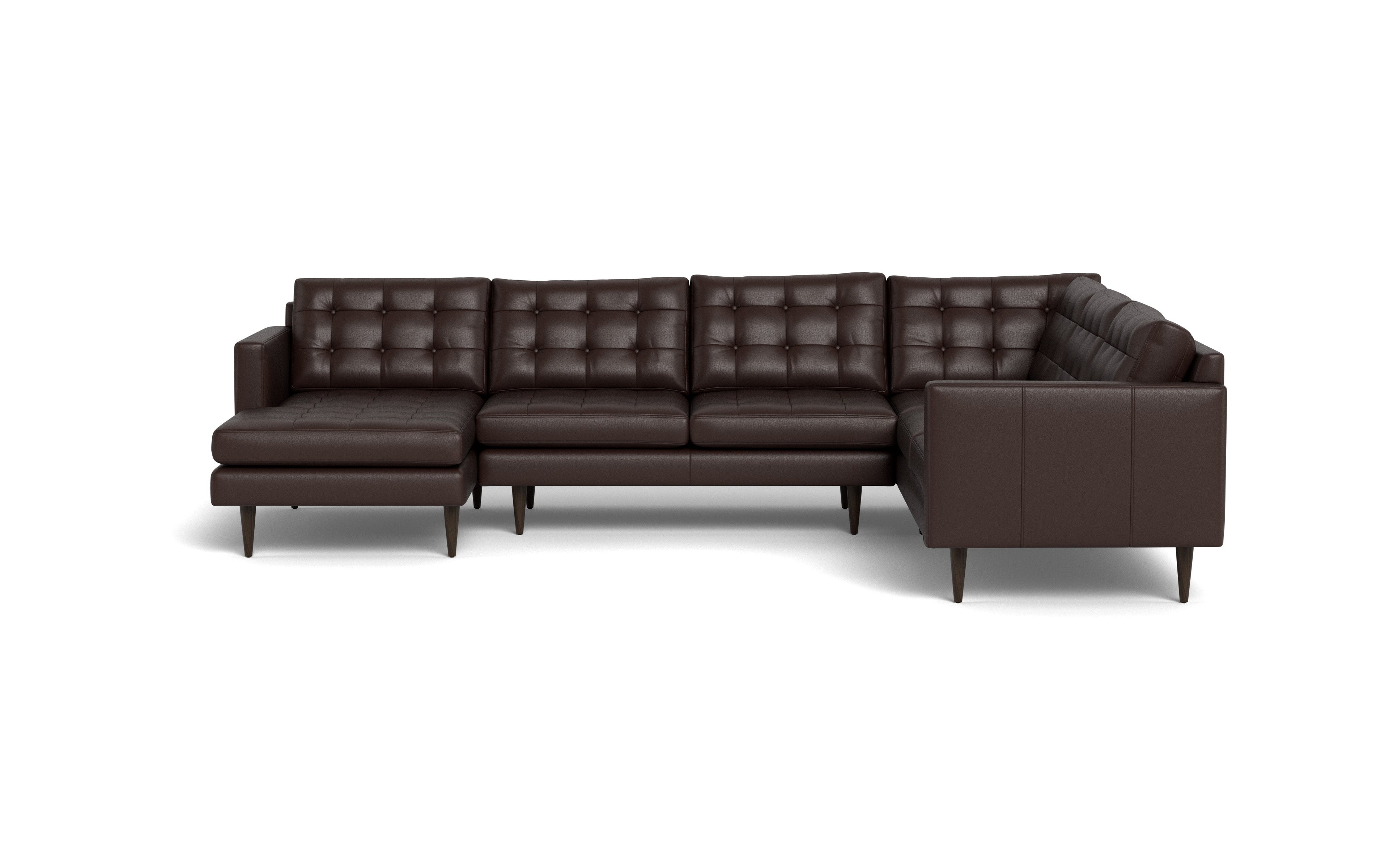 Oakley Leather Corner Sectional With Left Chaise