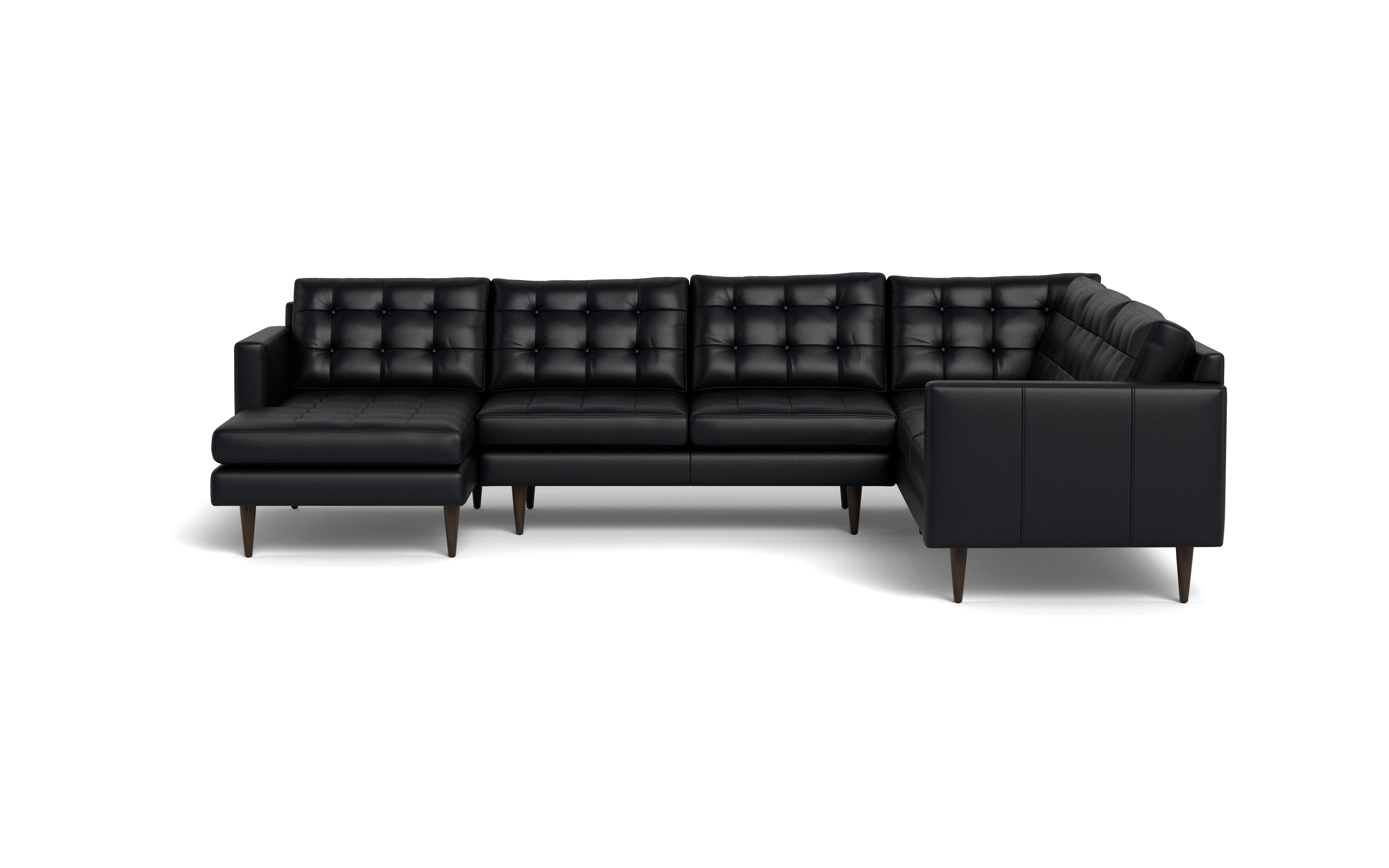 Oakley Leather Corner Sectional With Left Chaise