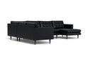 Oakley Leather Corner Sectional With Right Chaise