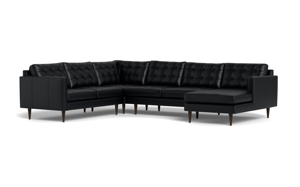 Oakley Leather Corner Sectional With Right Chaise
