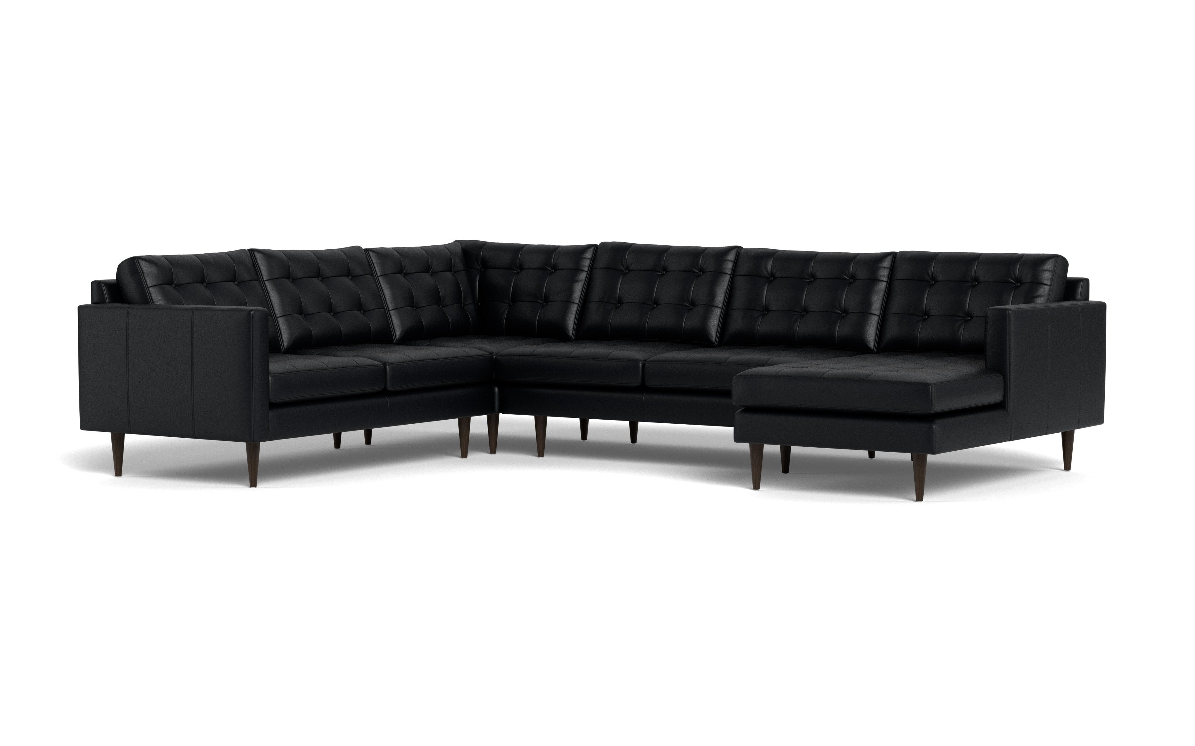 Oakley Leather Corner Sectional With Right Chaise
