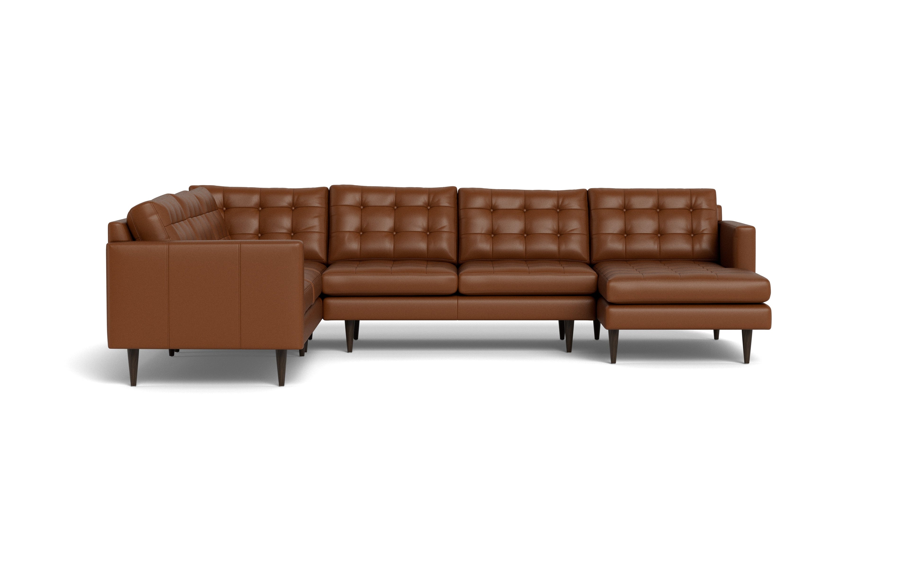 Oakley Leather Corner Sectional With Right Chaise