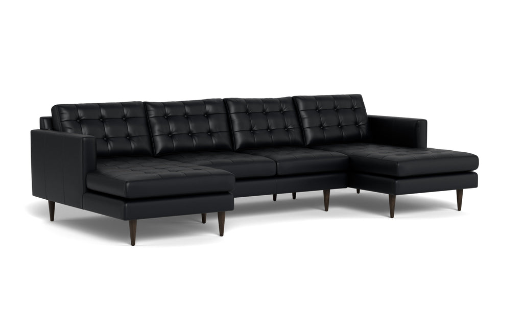 Oakley Leather Double Chaise Sectional