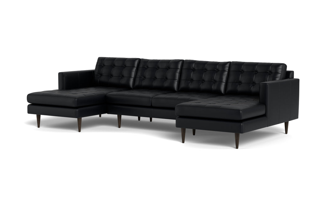 Oakley Leather Double Chaise Sectional