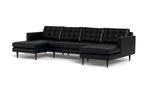 Oakley Leather Double Chaise Sectional