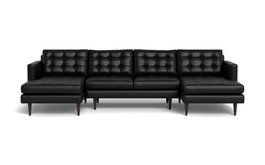 Oakley Leather Double Chaise Sectional