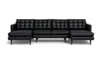 Oakley Leather Double Chaise Sectional