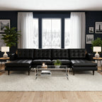 Oakley Leather Double Chaise Sectional