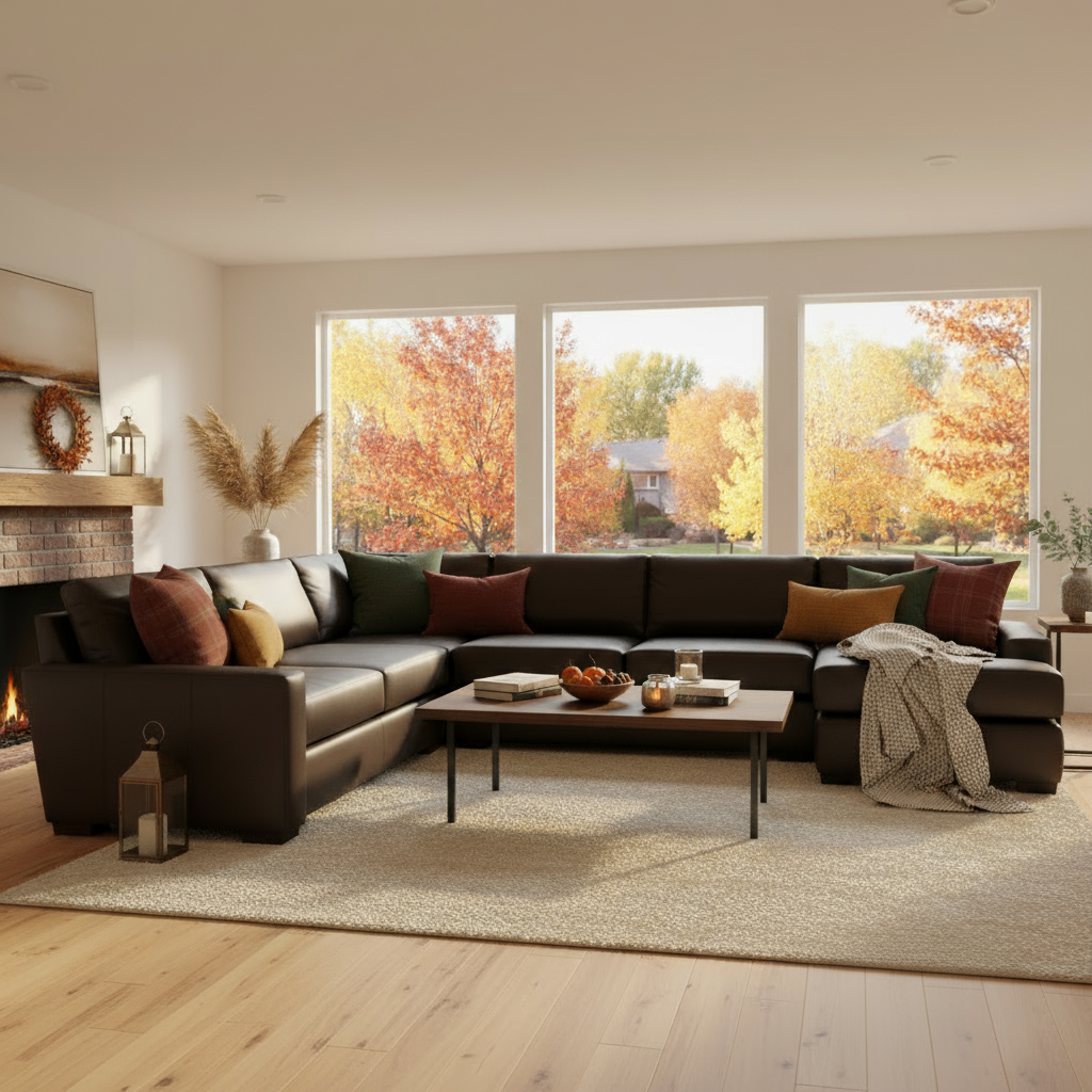 King Kai Leather Corner Sectional With Right Chaise